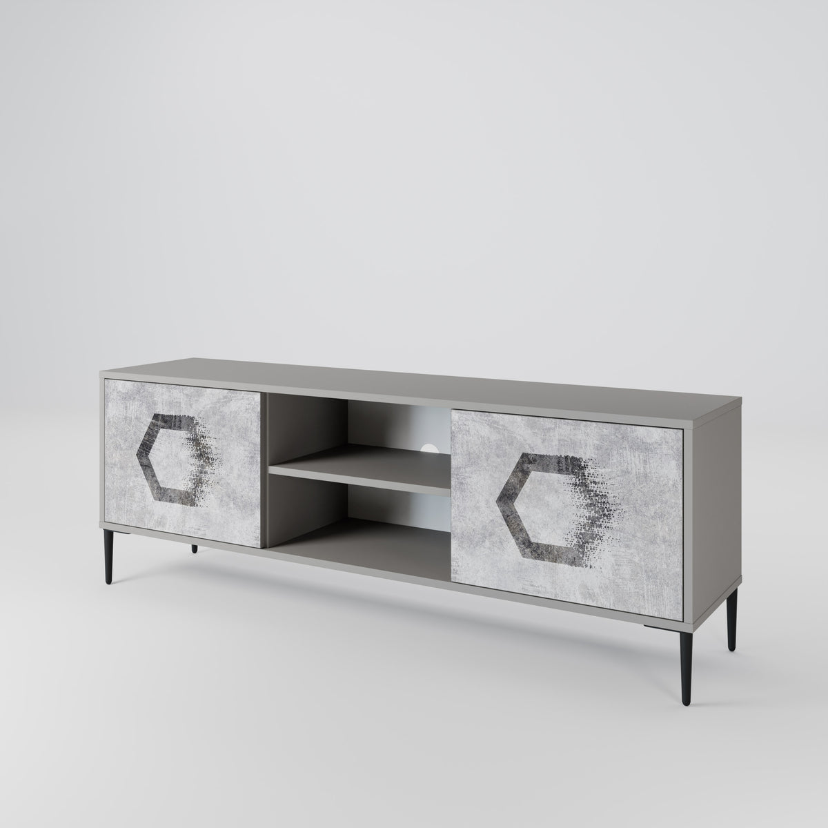 HEXAGONAL FIGURES TV-bänk med två dörrar