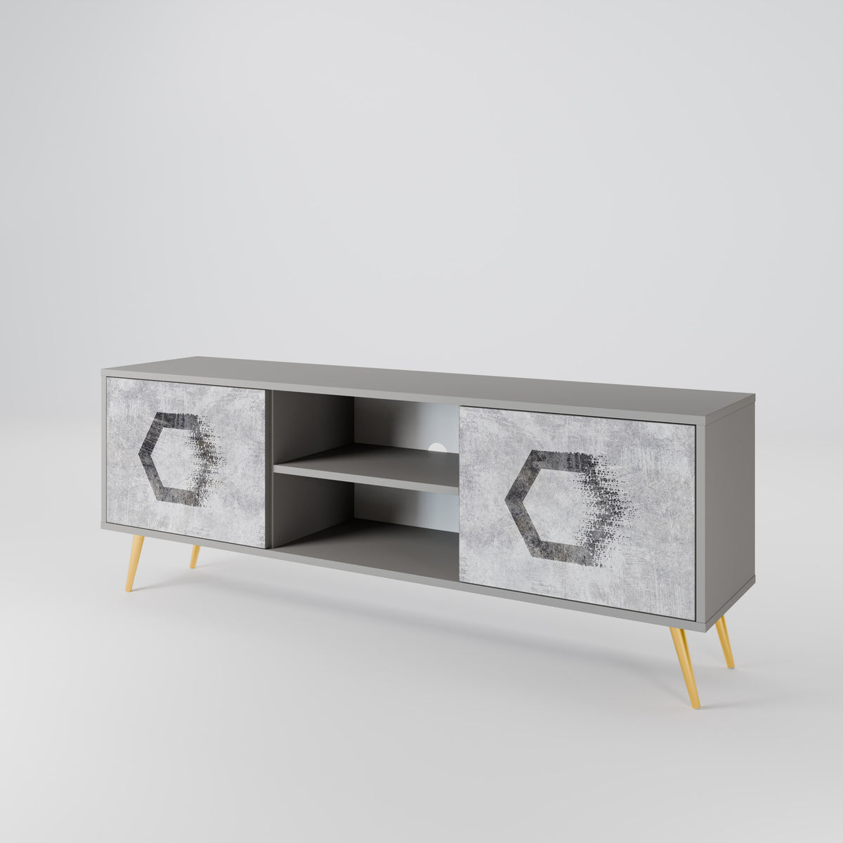 HEXAGONAL FIGURES TV-bänk med två dörrar