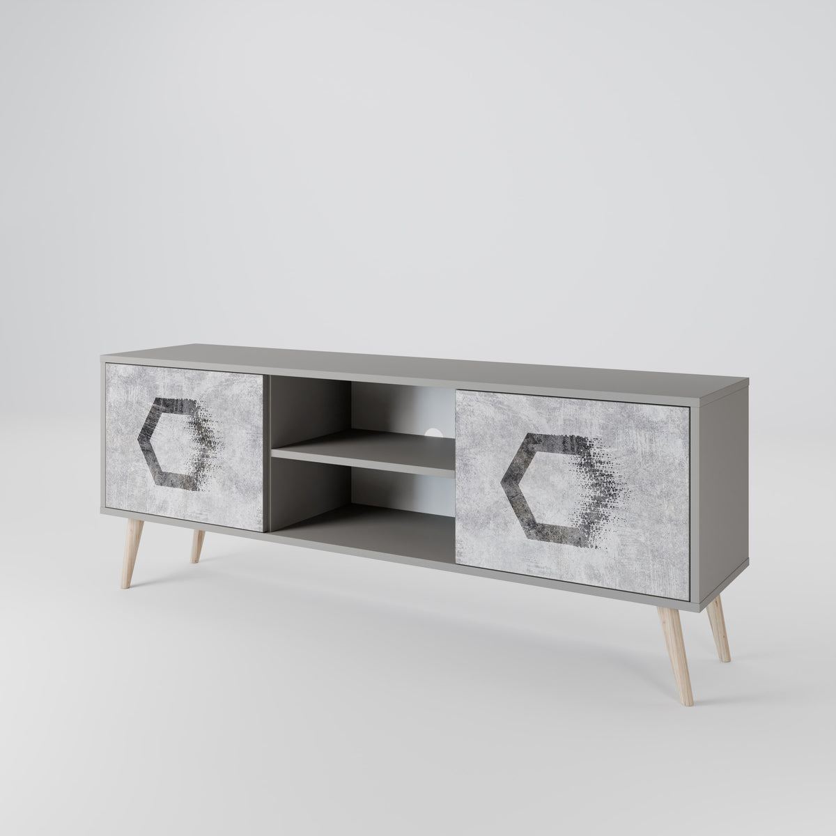 HEXAGONAL FIGURES TV-bänk med två dörrar
