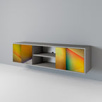 PIERCING SKÄRPA 2-dörrars TV-bänk i grå finish