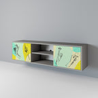 KROPPSSPRÅK 2-dörrars TV-bänk i grå finish