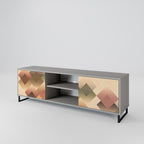 GEOMETRIC FUSION 2-dörrars TV-bänk i grå finish