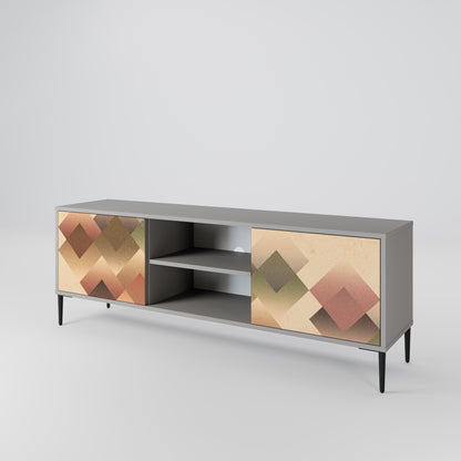 GEOMETRIC FUSION 2-dörrars TV-bänk i grå finish