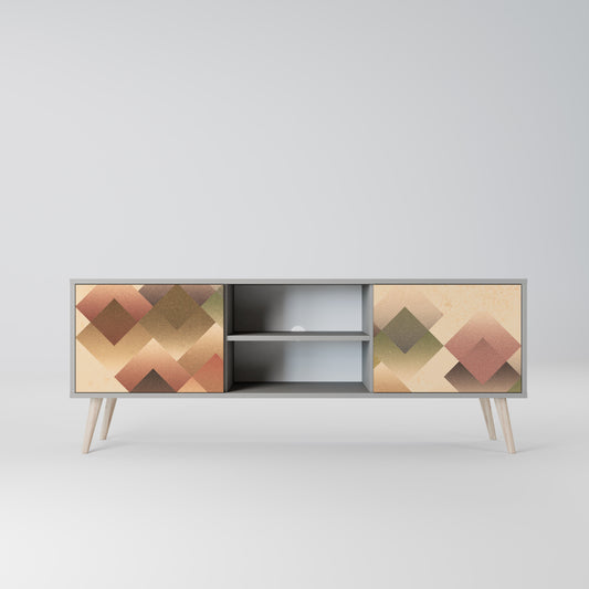GEOMETRIC FUSION 2-dörrars TV-bänk i grå finish