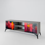 FÄRGERIGT LJUD 2-dörrars TV-bänk i grå finish