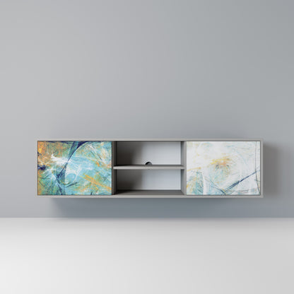 ABSTRACT THOUGHTS 2-Door TV Stand in Grey Finish