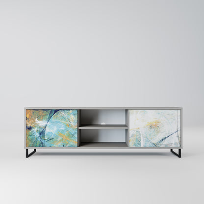 ABSTRACT THOUGHTS 2-Door TV Stand in Grey Finish