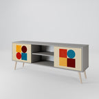 GEOMETRIC PUZZLE 2-dörrars TV-ställ i grå finish