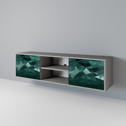 POLYGONAL FLYTANDE 2-dörrars TV-bänk i grå finish