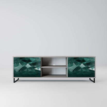 POLYGONAL FLYTANDE 2-dörrars TV-bänk i grå finish