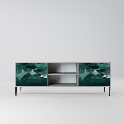 POLYGONAL FLYTANDE 2-dörrars TV-bänk i grå finish