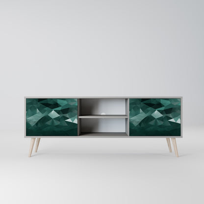 POLYGONAL FLYTANDE 2-dörrars TV-bänk i grå finish