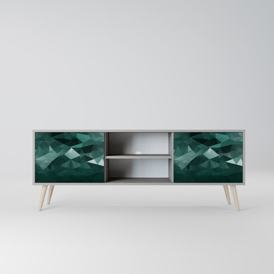 POLYGONAL FLYTANDE 2-dörrars TV-bänk i grå finish