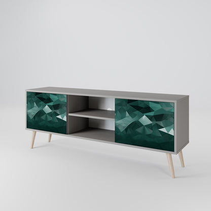 POLYGONAL FLYTANDE 2-dörrars TV-bänk i grå finish