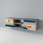 TWO HALVES 2-dörrars TV-bänk i grå finish