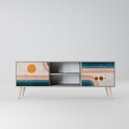 TWO HALVES 2-dörrars TV-bänk i grå finish