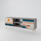 TWO HALVES 2-dörrars TV-bänk i grå finish