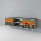 ENKLA LÖSNINGAR 2-dörrars TV-bänk i grå finish