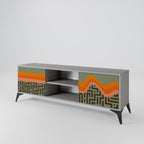 ENKLA LÖSNINGAR 2-dörrars TV-bänk i grå finish