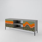 ENKLA LÖSNINGAR 2-dörrars TV-bänk i grå finish