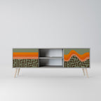 ENKLA LÖSNINGAR 2-dörrars TV-bänk i grå finish