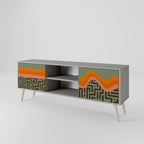 ENKLA LÖSNINGAR 2-dörrars TV-bänk i grå finish