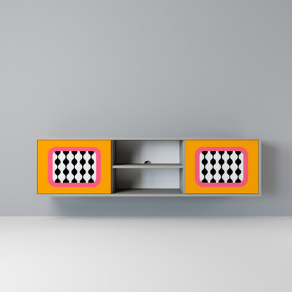 TEARS IN HEAVEN 2-Door TV Stand in Grey Finish