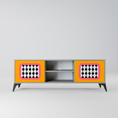 TEARS IN HEAVEN 2-Door TV Stand in Grey Finish