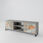 MYSTICAL STRUCTURE 2-Door TV Stand in Grey Finish