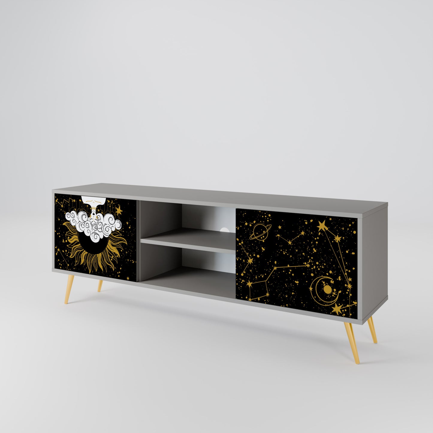 STELLAR CONSTELLATIONS 2-dörrars TV-bänk i grå finish