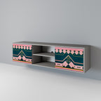 ROYAL COMPOSITION 2-Door TV Stand in Grey Finish