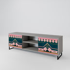 ROYAL COMPOSITION 2-Door TV Stand in Grey Finish