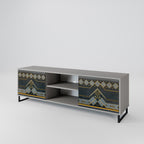 ROYAL ORDINARINESS 2-Door TV Stand in Grey Finish