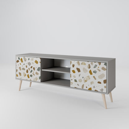 PIECES OF TOMORROW 2-Door TV Stand in Grey Finish