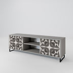 MONOCHROME NEXUS 2-Door TV Stand in Grey Finish