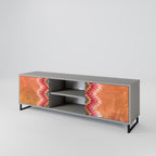INDIAN FOLK 2-Door TV Stand in Grey Finish