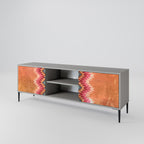 INDIAN FOLK 2-Door TV Stand in Grey Finish