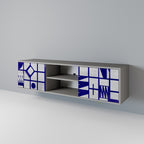 THE RIGHT PLACES 2-Door TV Stand in Grey Finish