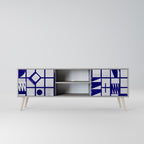 THE RIGHT PLACES 2-Door TV Stand in Grey Finish