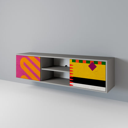 VIVID ART 2-dörrars TV-bänk i grå finish