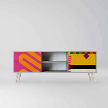 VIVID ART 2-dörrars TV-bänk i grå finish