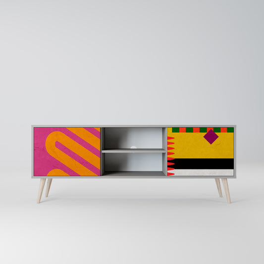 VIVID ART 2-dörrars TV-bänk i grå finish