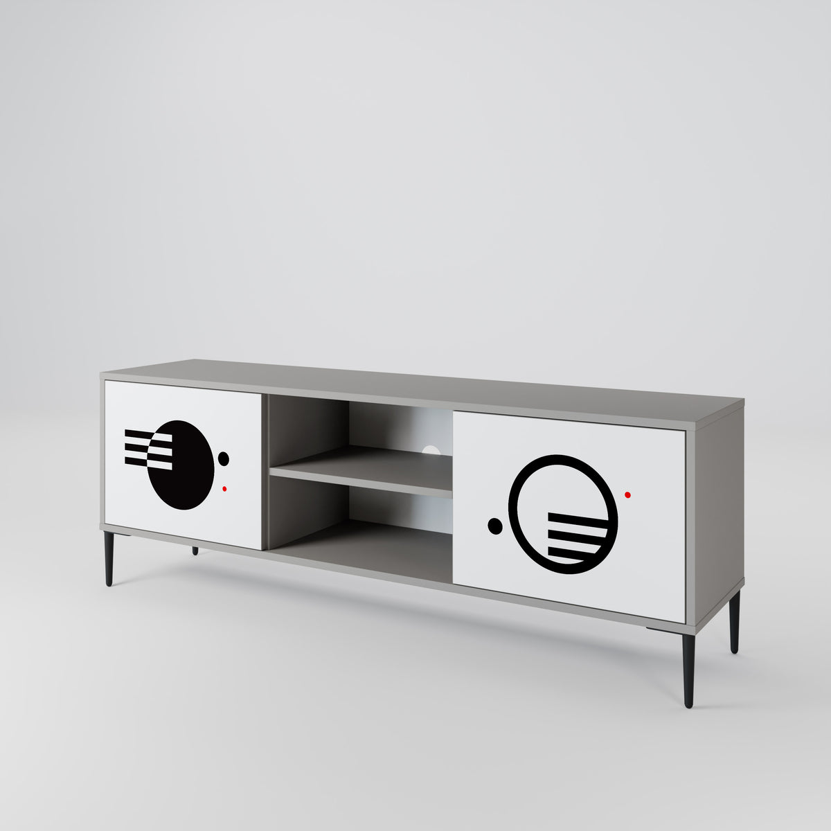 BLACK AND WHITE COMBINATION TV-bänk med två dörrar