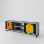 TILLSAMMANS MEN SEPARAT 2-dörrars TV-bänk i grå finish