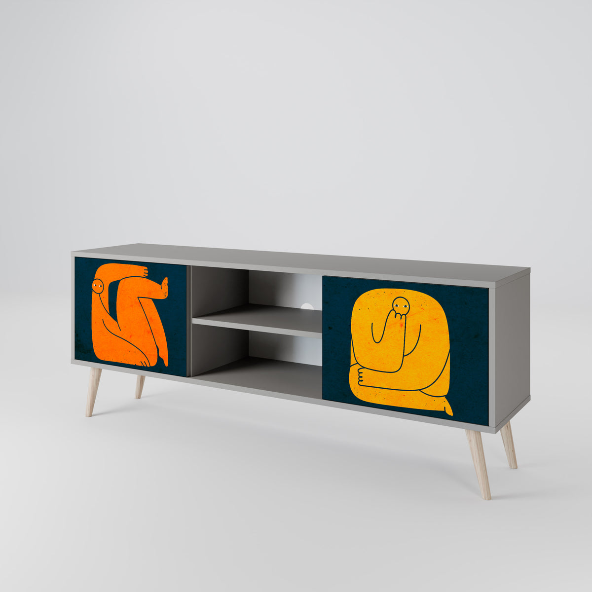 TOGETHER BUT SEPARATELY TV-bänk med två dörrar