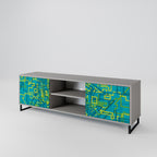 NOSTALGISKA MINNEN 2-dörrars TV-bänk i grå finish