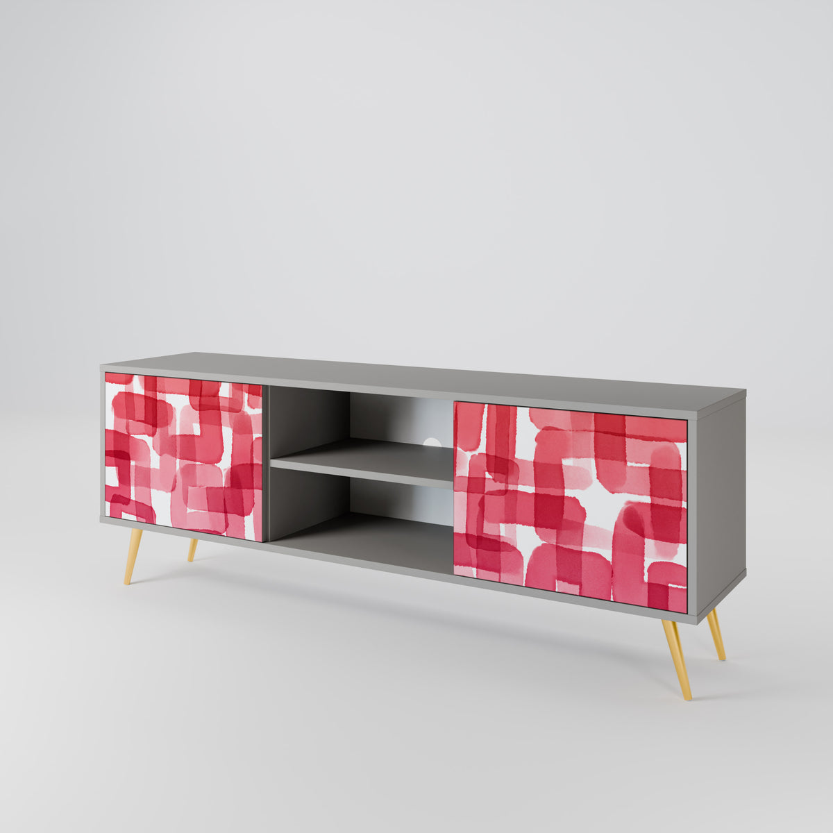 KALEIDOSCOPIC CUBISM TV-bänk med två dörrar
