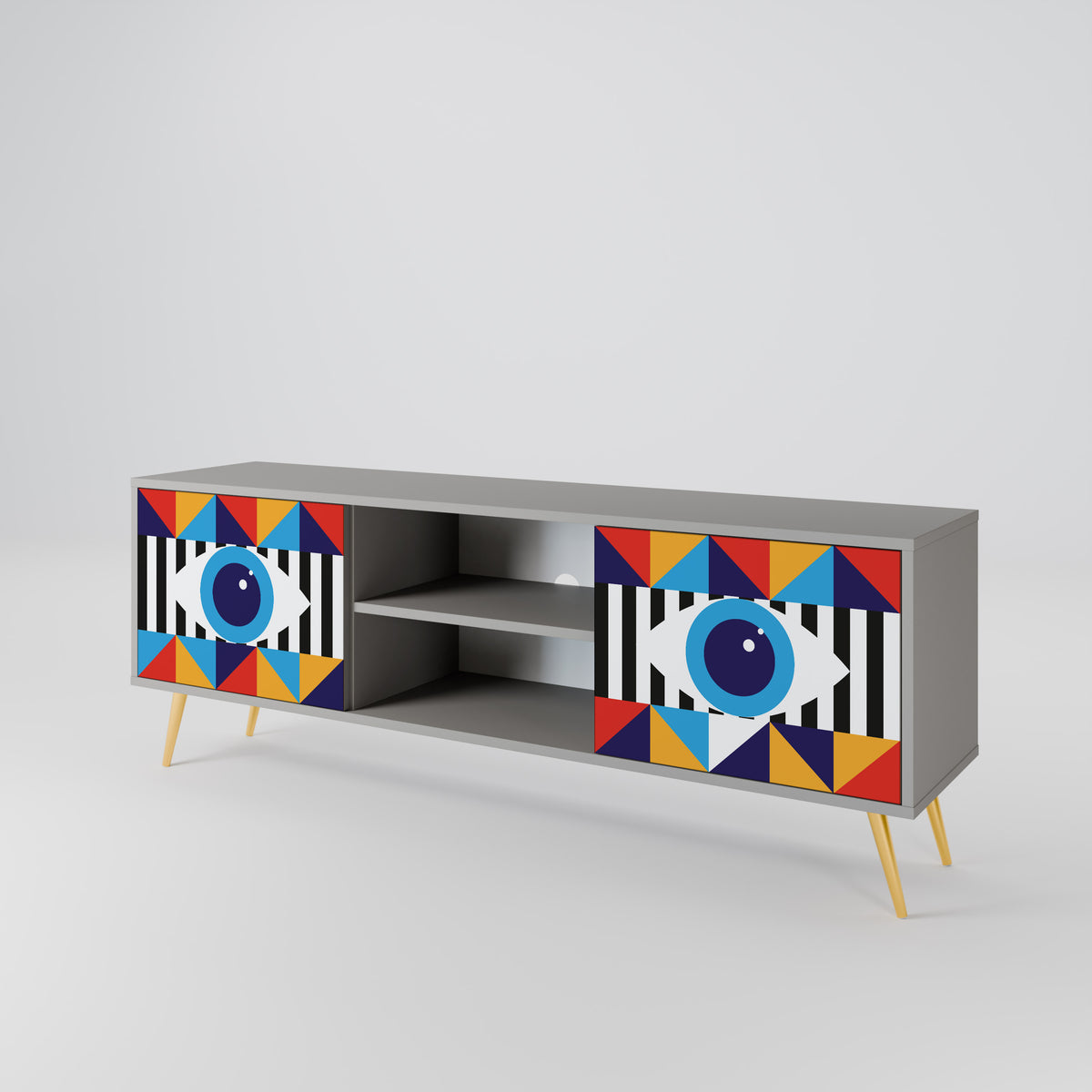 ABSTRACTION AND GEOMETRY TV-bänk med två dörrar