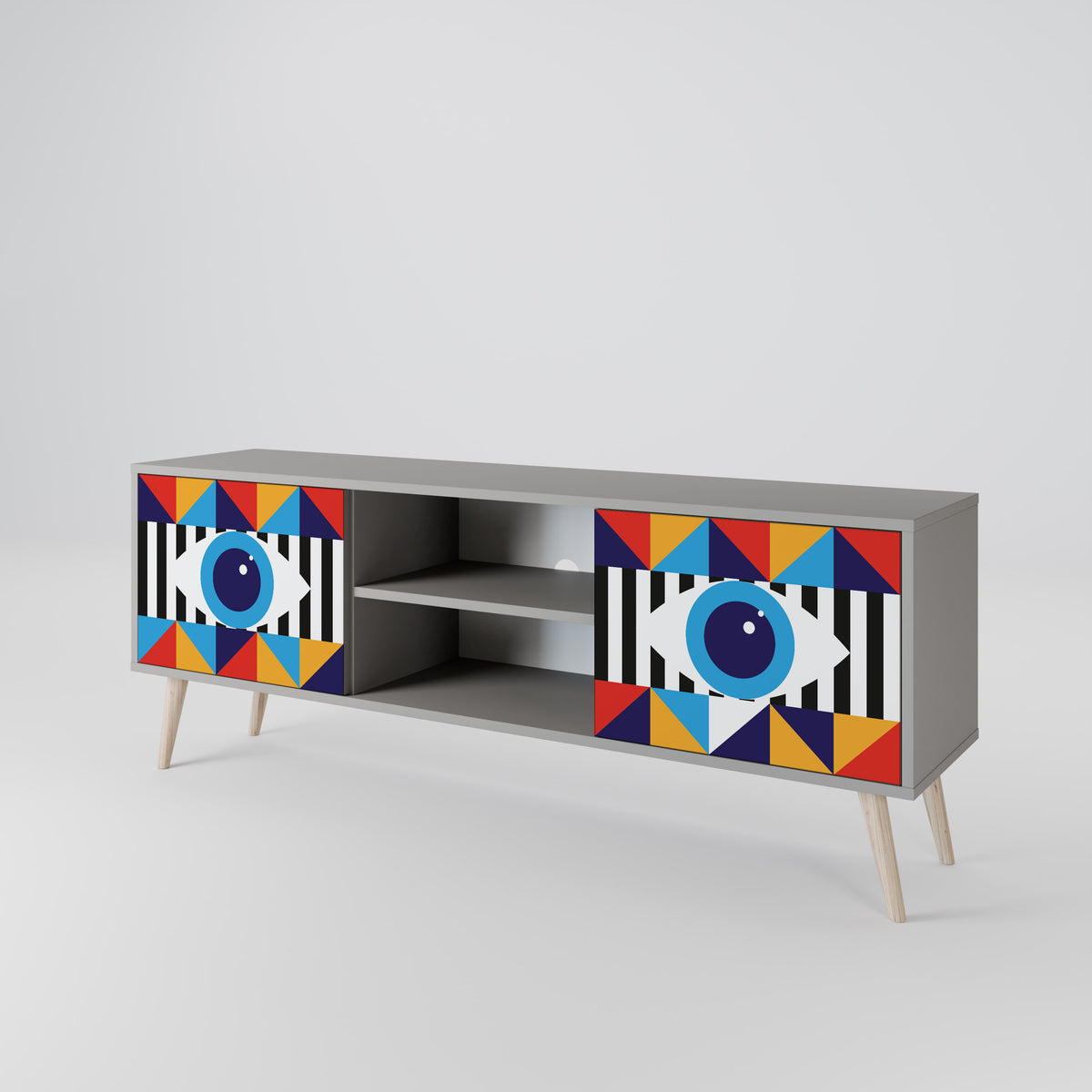ABSTRACTION AND GEOMETRY TV-bänk med två dörrar