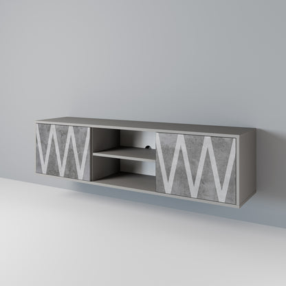 SOLID ZIG ZAG 2-dörrars TV-bänk i grå finish